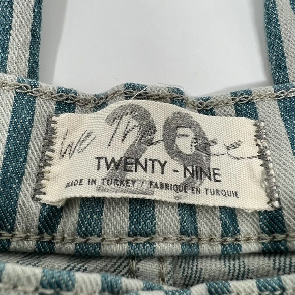 NWT Free People High Wasted Striped Blue Green Flare Jeans Size 29 - Picture 4 of 10